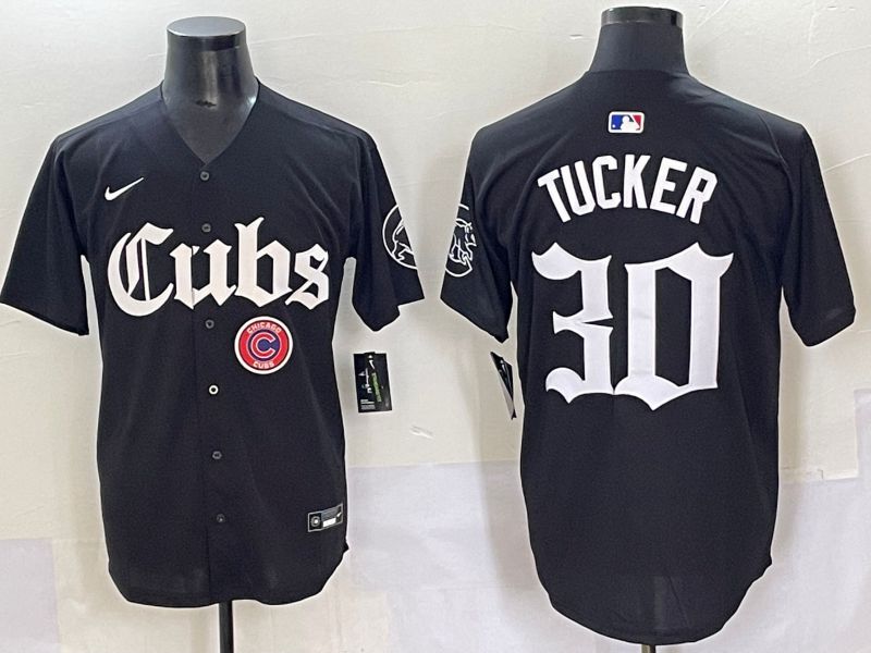 Men 2025 Chicago Cubs #30 Tucker Black Five generations Joint Name Nike MLB Jersey style 12